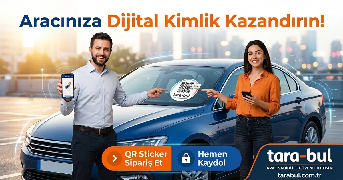 Tara Bul araç QR kod etiketi sipariş ver kaydol - cam açık uyarısı