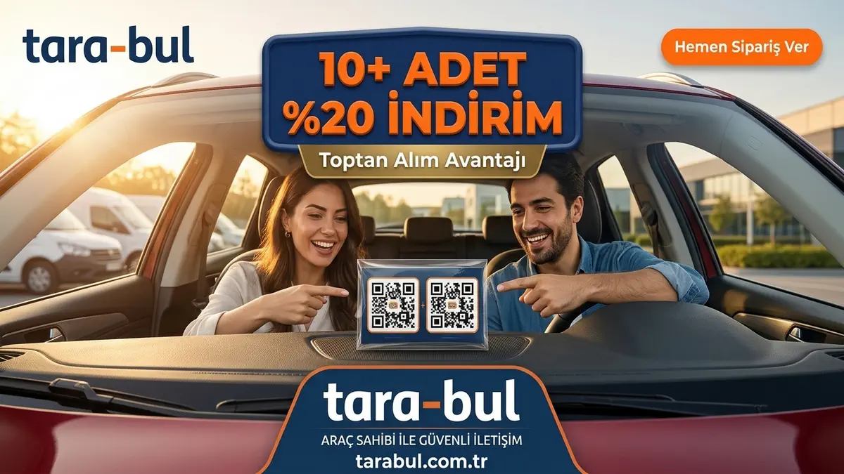 Tara Bul araç QR kod etiketi toptan alım 10 adet ve üzeri %20 indirim kampanyası